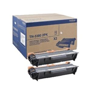 Original Brother TN3380 Negro Pack de 2 Cartuchos de Toner - TN3380TWIN