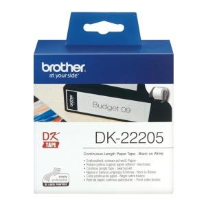 Original Brother DK22205 - Ancho 62mm x 30,48 metros - negro sobre  blanco