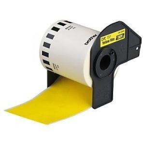 Compatible Brother DK44605 - Etiquetas Tamaño personalizado - Ancho 62mm x 30,48 metros - negro sobre amarillo
