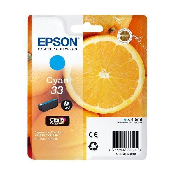 Original Epson T3342 (33) Cyan Cartucho de Tinta - C13T33424012
