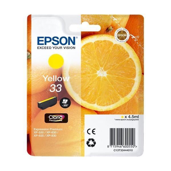 Original Epson T3344 (33) Amarillo Cartucho de Tinta - C13T33444012