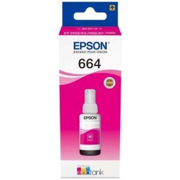 Original Epson T6643 Magenta - Botella de Tinta C13T664340