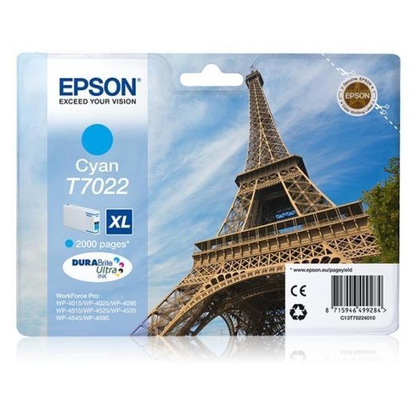 Original Epson T7022 Cyan Cartucho de Tinta - C13T70224010