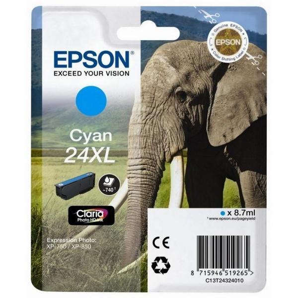 Original Epson T2432 (24XL) Cyan Cartucho de Tinta - C13T24324012