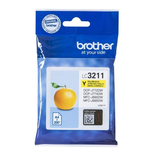 Original Brother LC3211 Amarillo Cartucho de Tinta - LC3211Y