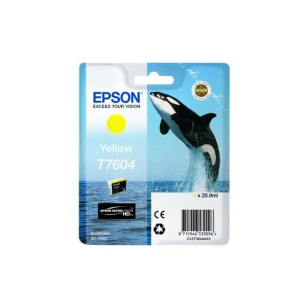 Original Epson T7604 Amarillo Cartucho de Tinta - C13T76044010