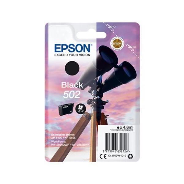 Original Epson 502 Negro Cartucho de Tinta - C13T02V14010