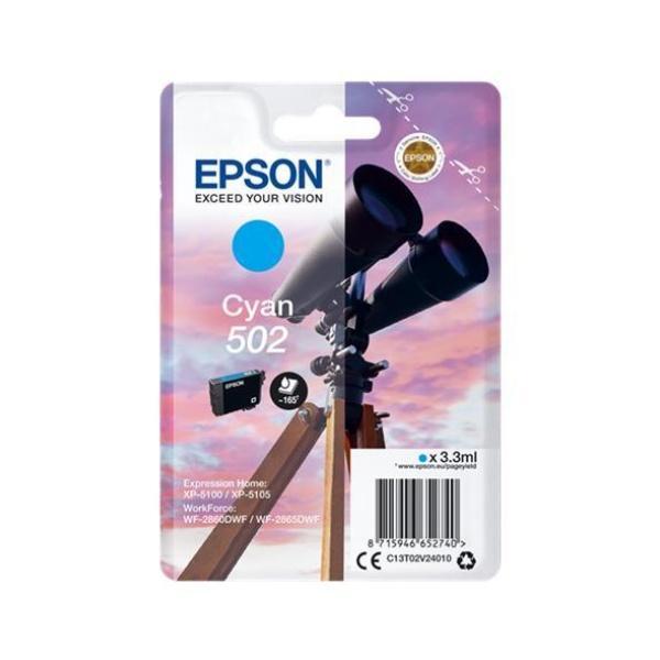 Original Epson 502 Cyan Cartucho de Tinta - C13T02V24010