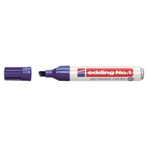 Edding N1 Rotulador Permanente - Punta Biselada - Trazo entre 1 y 5 mm. - Recargable - Secado Instantaneo - Color Azul