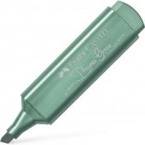 Faber-Castell  10 Rotuladores Marcador Fluorescente Textliner 46 - Punta Biselada - Trazo entre 1.2mm y 5mm - Tinta con Base de Agua - Color Verde Metalico
