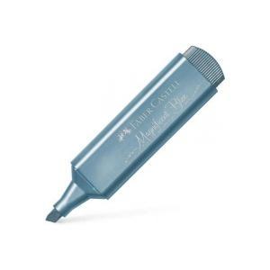 Faber-Castell  10 Rotuladores Marcador Fluorescente Textliner 46 - Punta Biselada - Trazo entre 1.2mm y 5mm - Tinta con Base de Agua - Color Azul Metalico