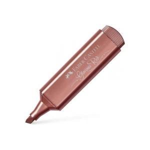 Faber-Castell  10 Rotuladores Marcador Fluorescente Textliner 46 - Punta Biselada - Trazo entre 1.2mm y 5mm - Tinta con Base de Agua - Color Rojo Metalico