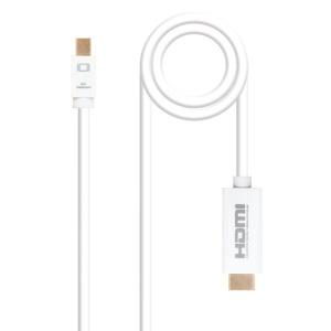 Nanocable Cable Conversor Mini DP Macho a HDMI v1.4 Macho 3m - Color Blanco