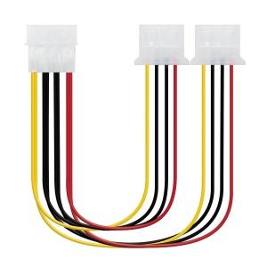 Nanocable Cable Alimentacion Molex 4pin Macho a 2x Molex 4pin Hembra 0.30m