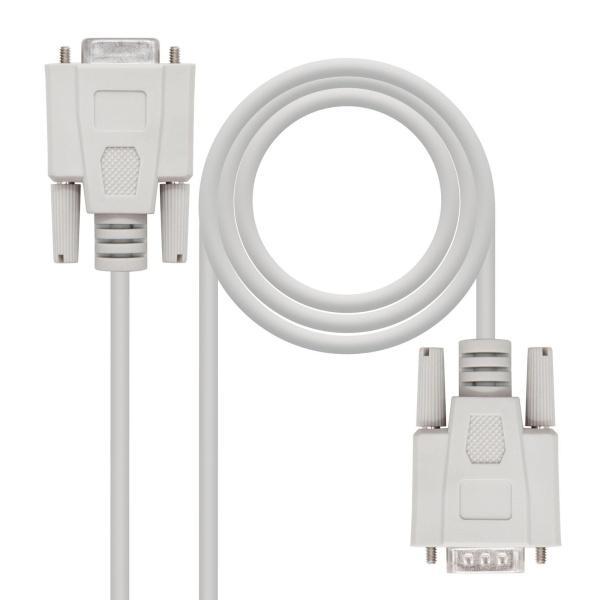 Nanocable Cable Serie Modem DB9 Macho a DB9 Hembra 3m - Color Beige