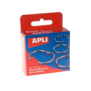 Apli Pack de 20 Anillas Metalicas Articuladas  Ø25 mm - 00452