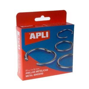 Apli Pack de 20 Anillas Metalicas Articuladas  Ø32 mm - 00453