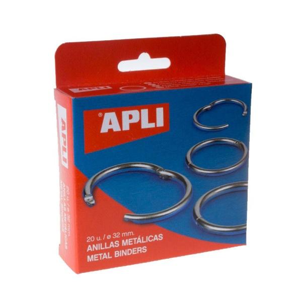 Apli Pack de 20 Anillas Metalicas Articuladas  Ø32 mm - 00453