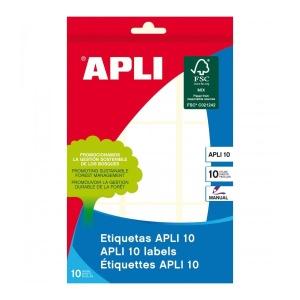 Apli Etiquetas Blancas 34 x 53 mm - Ideal para Escribir sobre Ellas - 10 Hojas - 01650