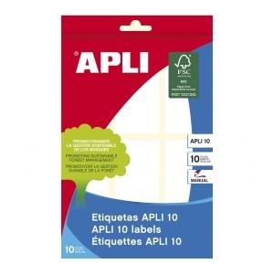 Apli Etiquetas Blancas 34 x 67 mm - Ideal para Escribir sobre Ellas - 10 Hojas - 01651