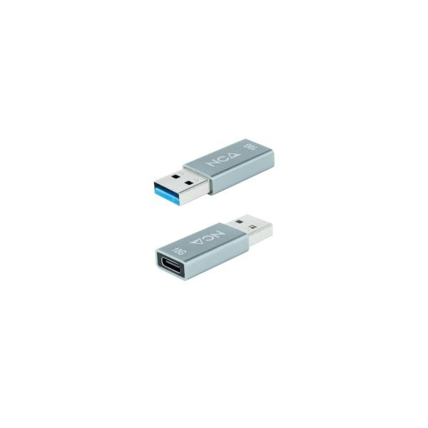 Nanocable Adaptador USB-A 3.1 Gen 2 Macho a USB-C Hembra - Transferencia de Datos de hasta 10 Gbps - Funcion OTG
