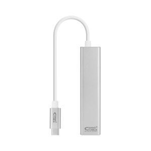 Nanocable Conversor USB-C a Ethernet Gigabit + 3xUSB 3.0 - Aluminio - 15 cm - Color Plata
