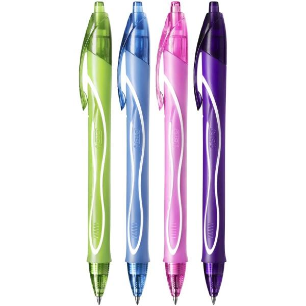 Bic Gel-Ocity Quick Dry Pack de 12 Boligrafos de Gel Retractil - Punta Media de 0.7 mm - Tinta de Gel - Anti-Manchas - Secado Ultra Rapido - Colores Surtidos