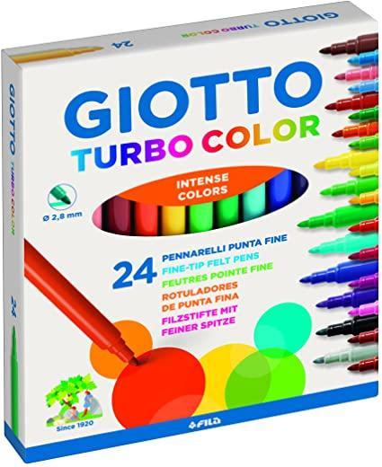 Giotto Turbo Color 5259 00 – Pack De 144 Rotuladores (12 Colores Variados) Con Punta Resistente Y Tinta Lavable, Ideales Para Colegios Y Manualidades