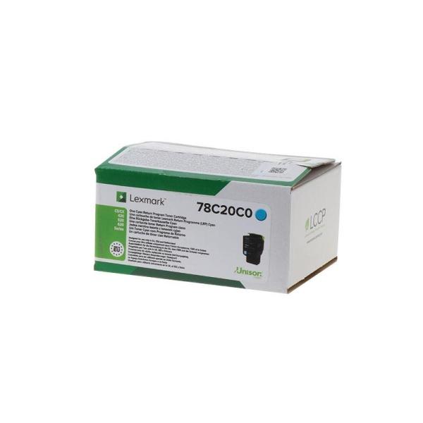 Original Lexmark CS421-CS521-CS622-CX421-CX522-CX622-CX625 Cyan Cartucho de Toner - 78C20C0