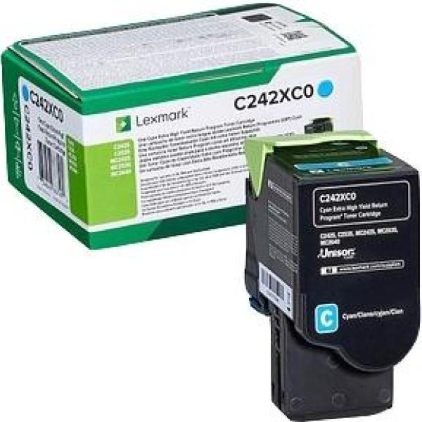 Original Lexmark C2425-C2535-MC2425-MC2535-MC2640 Cyan Cartucho de Toner - C242XC0