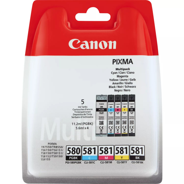 Original Canon PGI580/CLI581 Pack de 5 Cartuchos de Tinta es - 2078C005