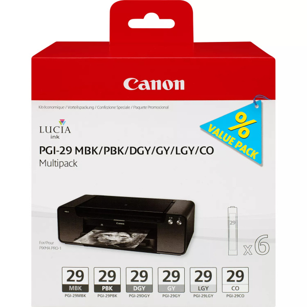 Original Canon PGI29 Pack de 6 Cartuchos de Tinta es - 4868B018