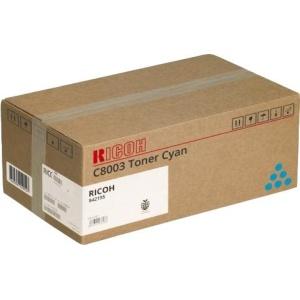 Original Ricoh Aficio MPC6503SP MPC8003SP IMC6500 IMC8000 Cyan Cartucho de Toner - 842195 C8003C