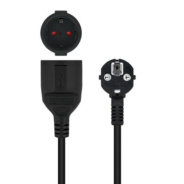 Nanocable Cable de Alimentacion Alargador CEE7 Acodado Macho a CEE7 Hembra 3m