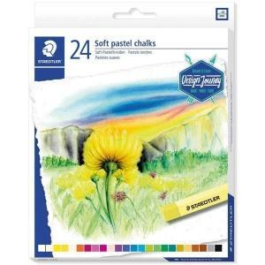 Staedtler 2430 Pack de 24 Tizas Pastel Suave - Excelentes para Mezclar Colores - Resistencia a la Luminosidad - Colores Surtidos