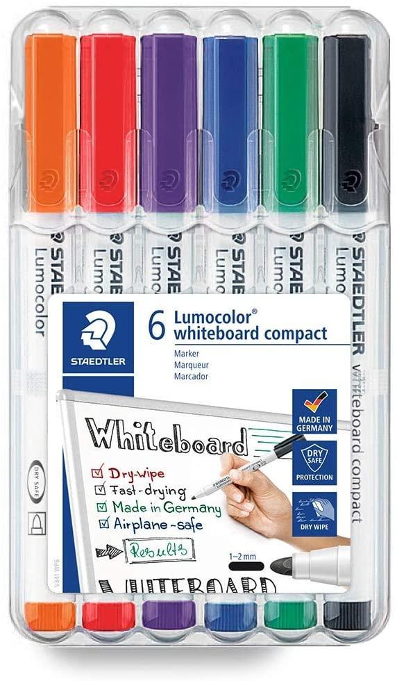 STAEDTLER Lumocolor 341-4 – 10 Rotuladores Naranja Para Pizarra Blanca, Punta Redonda 1-2 Mm, Tecnología Dry Safe