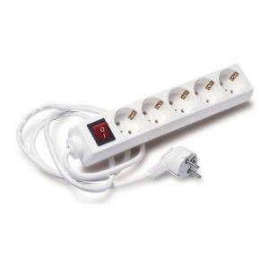 Regleta Alimentacion - 5x Schukos - Interruptor On/Off - Cable de 1.50m