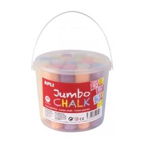 Apli Pack de 20 Tizas Jumbo Ø 25 x 105 mm - Aptas para Uso Escolar - Colores Surtidos 14855