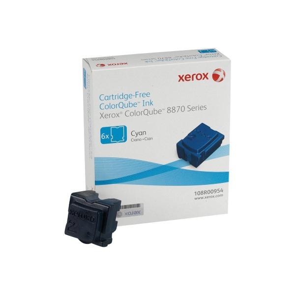 Original Xerox ColorQube 8870 8880 Cyan Pack de 6 Cartuchos de Tinta Solida Originales - 108R00954