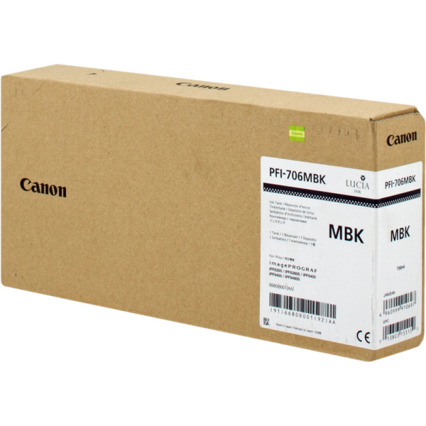 Original Canon PFI706 Negro Mate Cartucho de Tinta - 6680B001