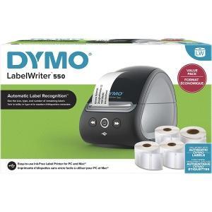 Dymo Labelwriter 550  Bundle Pack De Impresora De Etiquetas + 4 Rollos De Etiquetas - Hasta 62  Etiquetas Por Minuto - Reconocimiento Automatico De Etiquetas