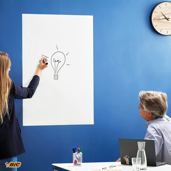 Bic Velleda Rollo Adhesivo para Pizarra Blanca - Facil de Cortar - Se Adapta a cualquier Superficie - Tamaño 67x100cm - Imagen 2