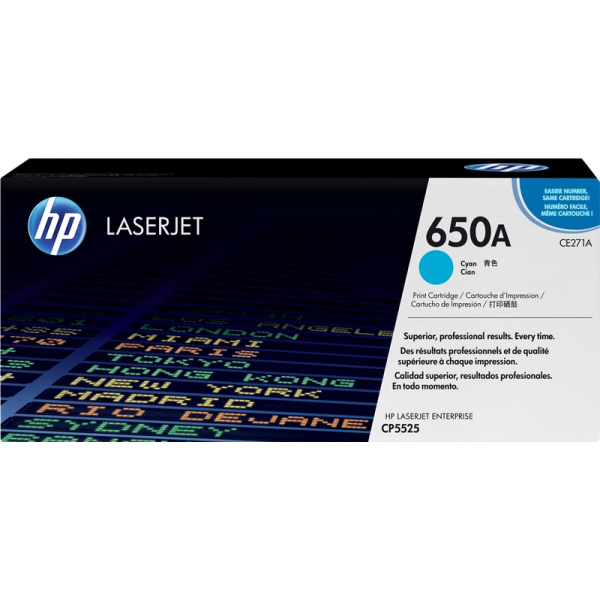 Original HP CE271A Cyan Cartucho de Toner - 650A