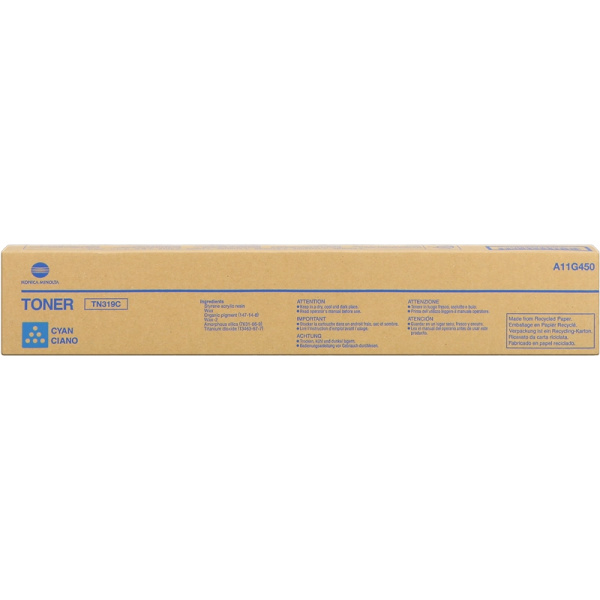 Original Konica Minolta TN319 Cyan Cartucho de Toner - TN319C/A11G450