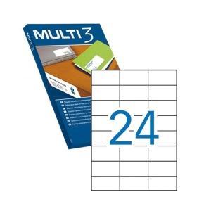 Pack 2.400 Etiquetas Blancas Cantos  Rectos 70.0X37.0mm 04704
