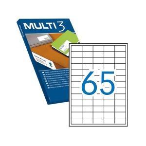 Pack 6.500 Etiquetas Blancas Cantos  Rectos 38.0X21.2mm 04716
