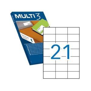 Pack 2.100 Etiquetas Blancas Cantos  Rectos 70.0X42.4mm 04705