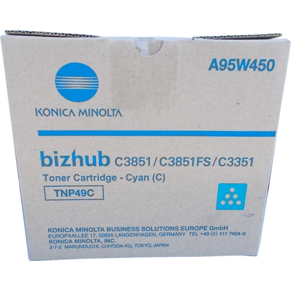 Original Konica Minolta TNP49 Cyan Cartucho de Toner - TNP49C/A95W450