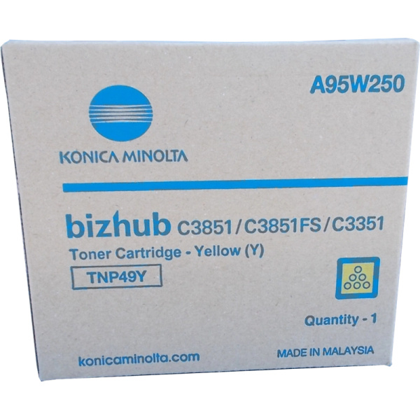 Original Konica Minolta TNP49 Amarillo Cartucho de Toner - TNP49Y/A95W250