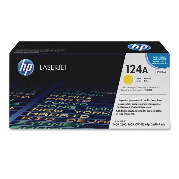Original HP Q6002A Amarillo Cartucho de Toner 124A